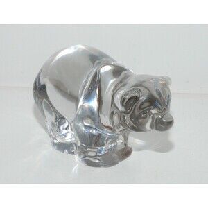 Vintage Hadeland Norway Clear Crystal Polar Bear Nearly 7" Big Model Lead Crysta